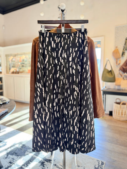 Hollis Pleated Midi Skirt in winter black shadow by Lysse