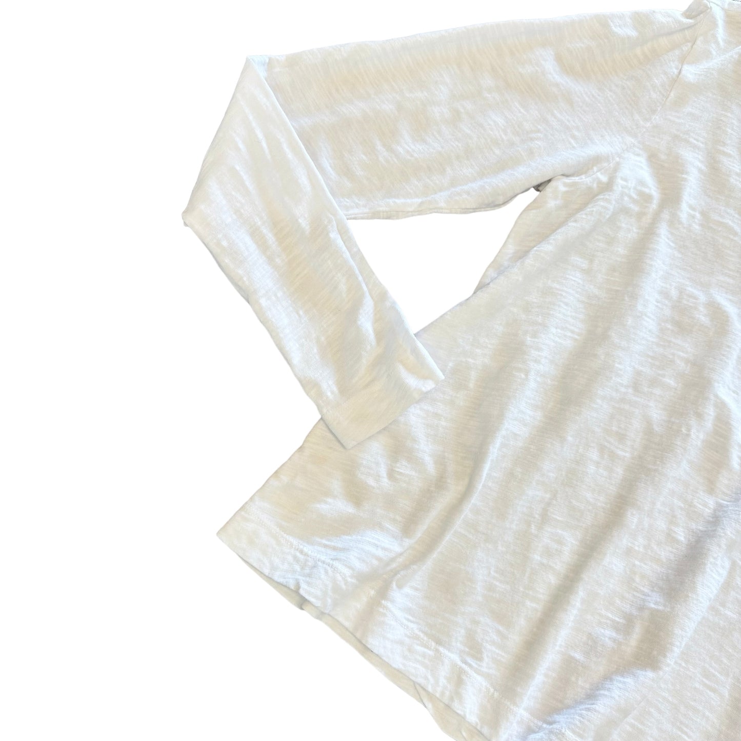 Long Sleeve V Neck Baby Tee in white by Wilt