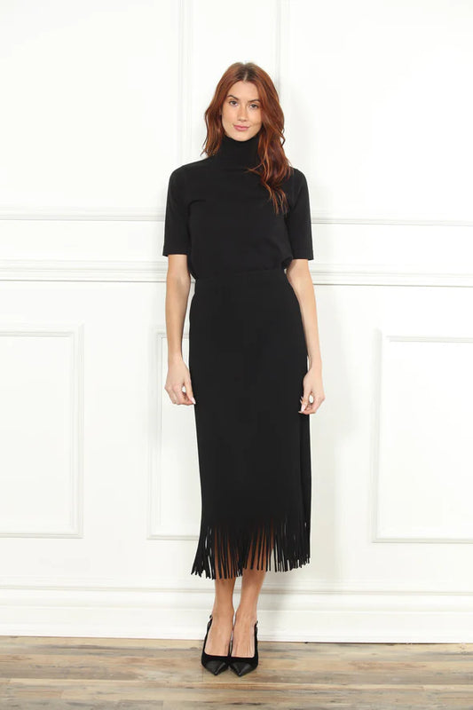 Pleated Fringe Skirt in black by Zero Degrees Celsius