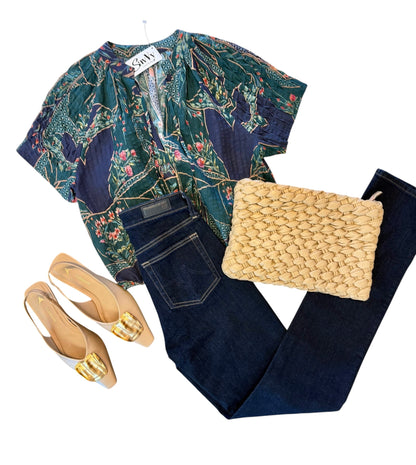 Zola Top in patchwork flower by Caballero