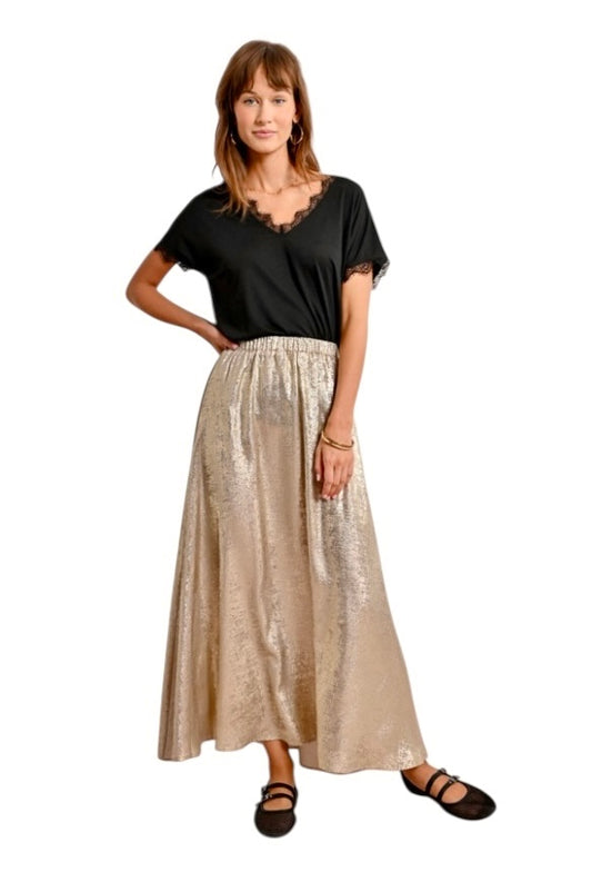Solid Skirt in gold by Molly Bracken