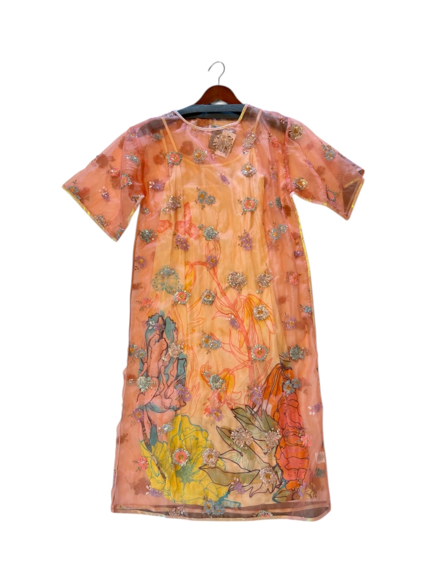 Donisha Embellished Dress in flamingo by Blank