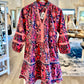 Alison Long Sleeve Dress in floral block navy/pink by LA Plage