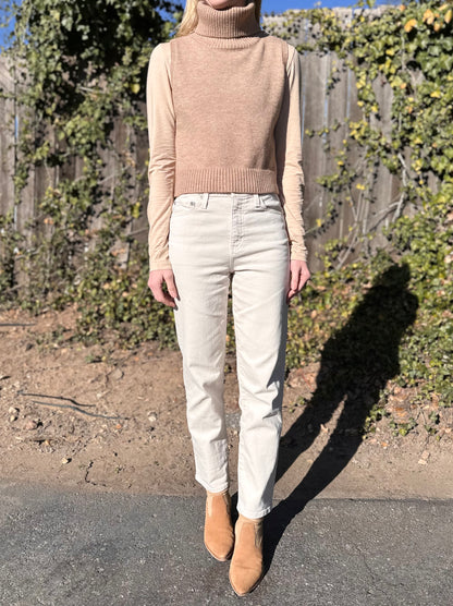 Alice Turtle Neck Knit Top in mocha by Papermoon