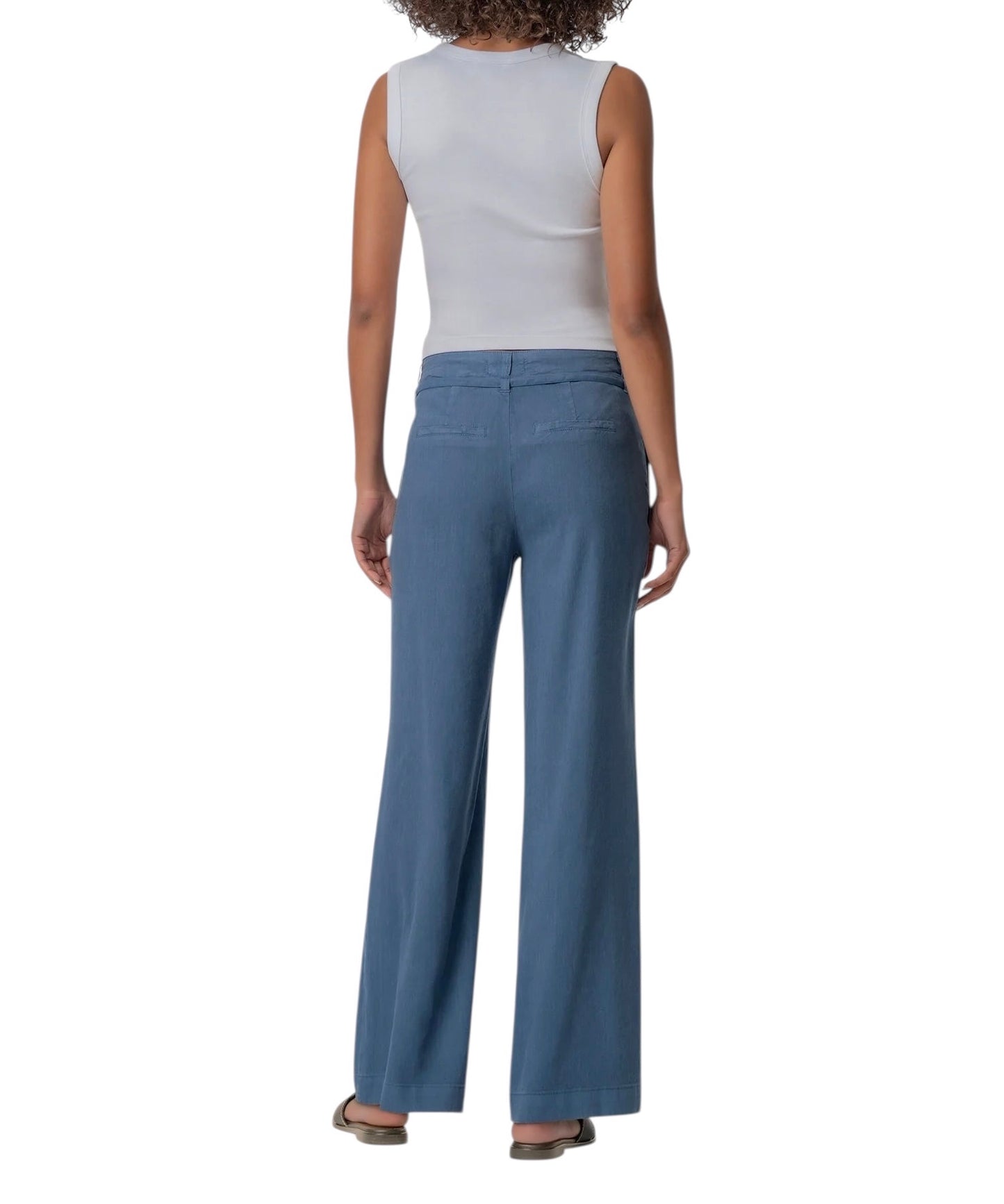 Meg Linen Wide Leg Pant in coastal blue by KUT