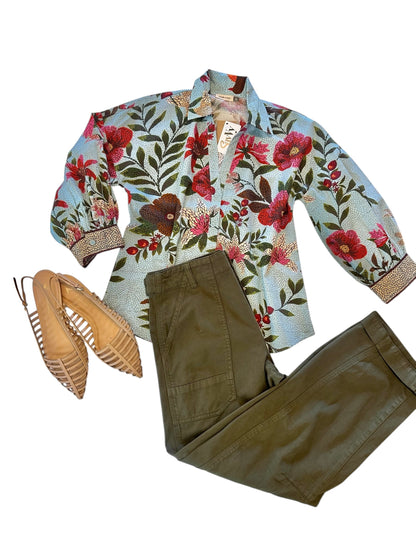 Elsa Printed Top in opal mosaic by Maude Vivante