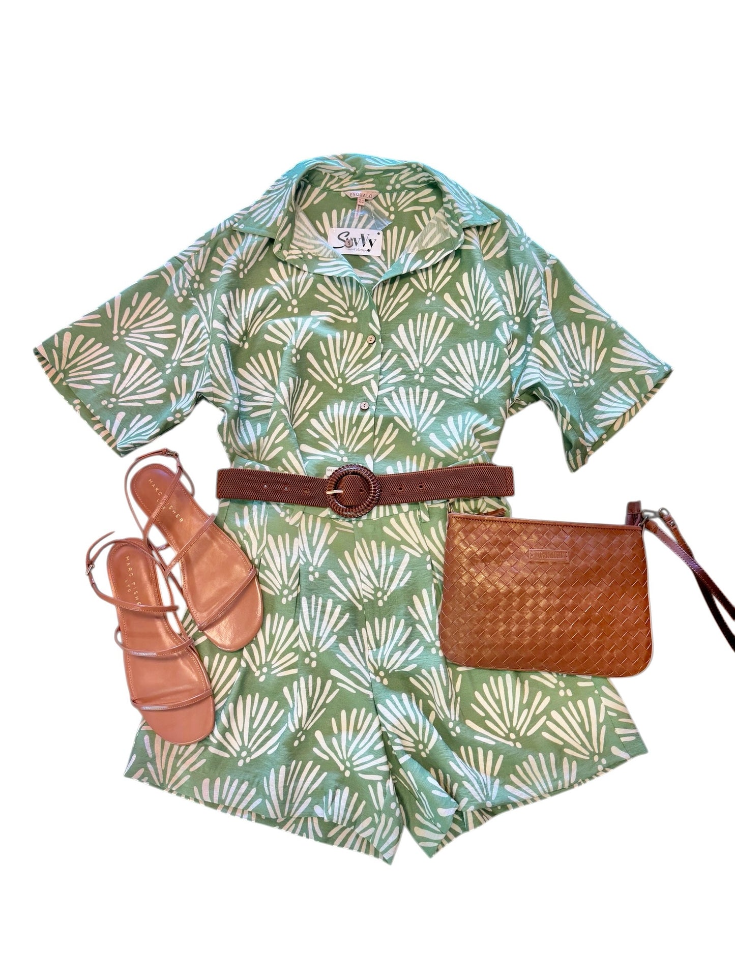 Stretch Woven Belt in brown by Molly Bracken