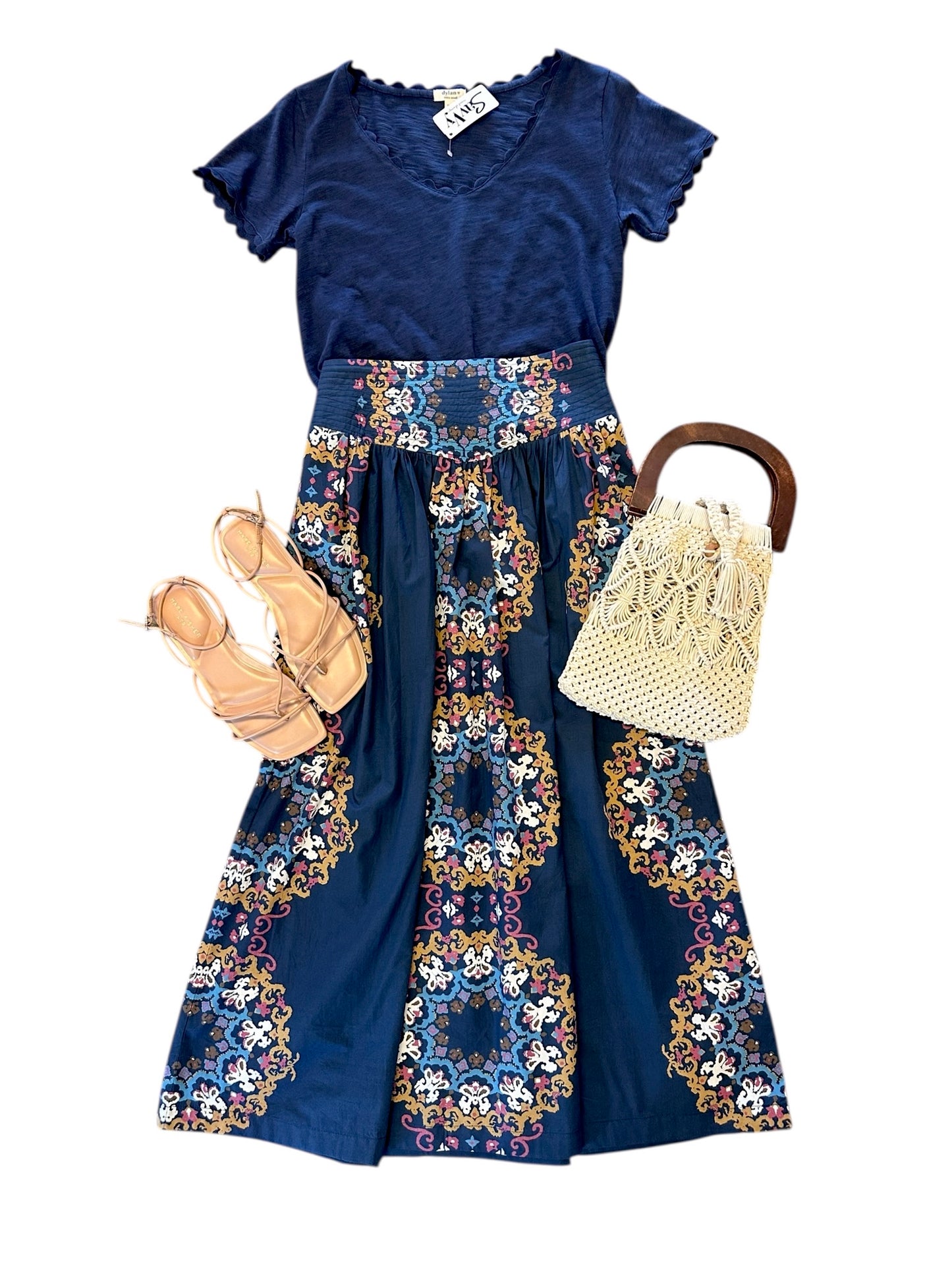 Esmeralda Ankle Skirt in venezia blue by Cleobella
