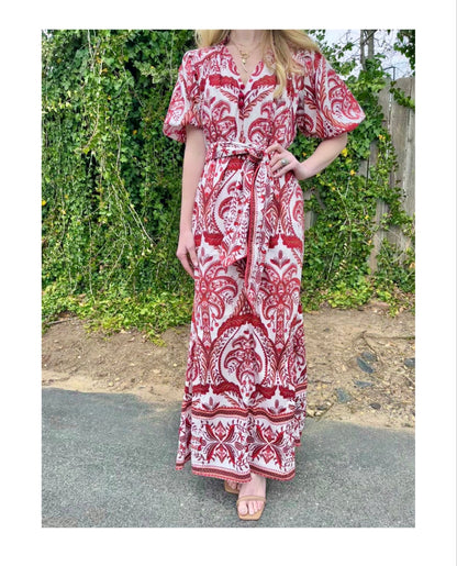 Tropical Cameo Maxi Dress in off white by Farm Rio
