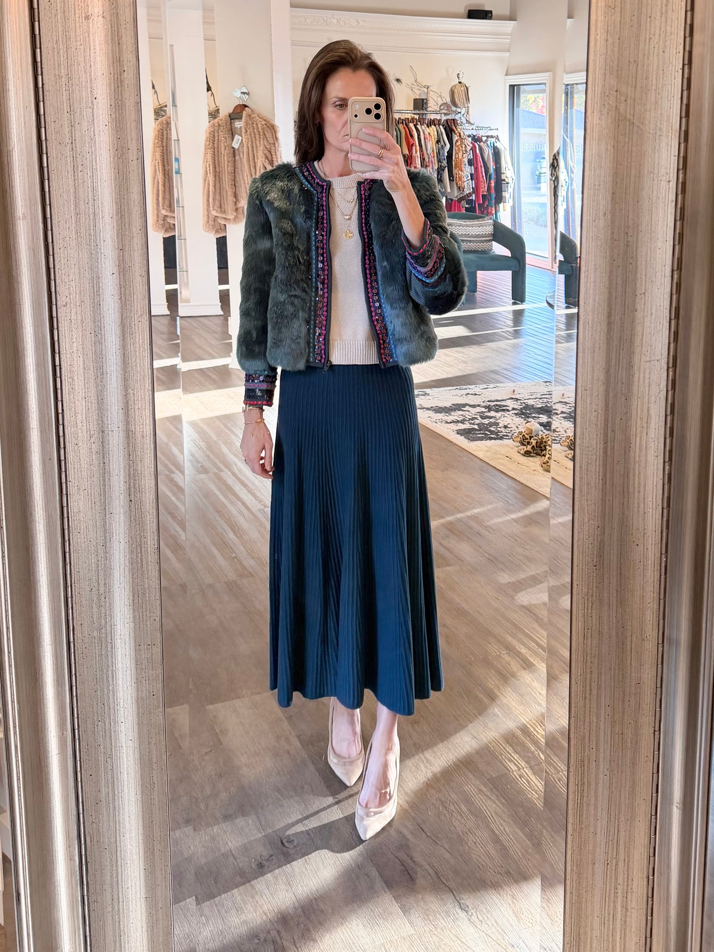 Short Sleeve Sparkle Sweater in mist sparkle by Lilla P