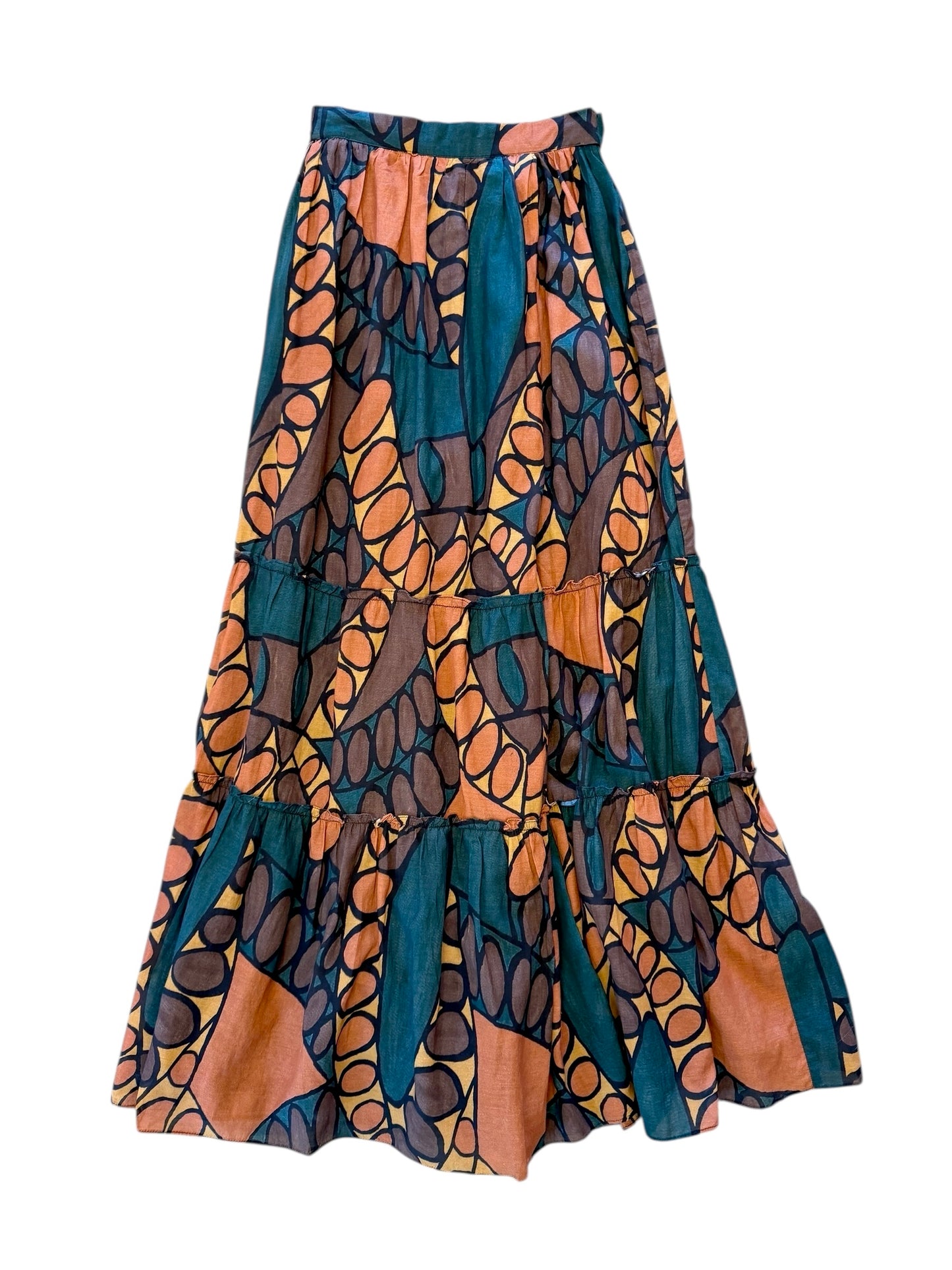 Kitty Ankle Skirt in dark saguaro by Cleobella