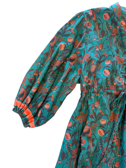 Ravello Printed Maxi Dress in partridge teal by Isla Payal