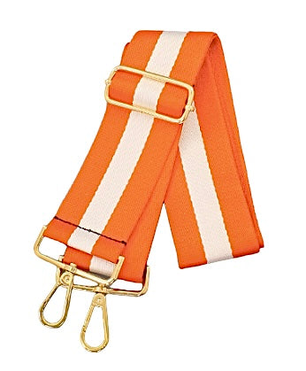 Stripe Guitar Strap in orange/white