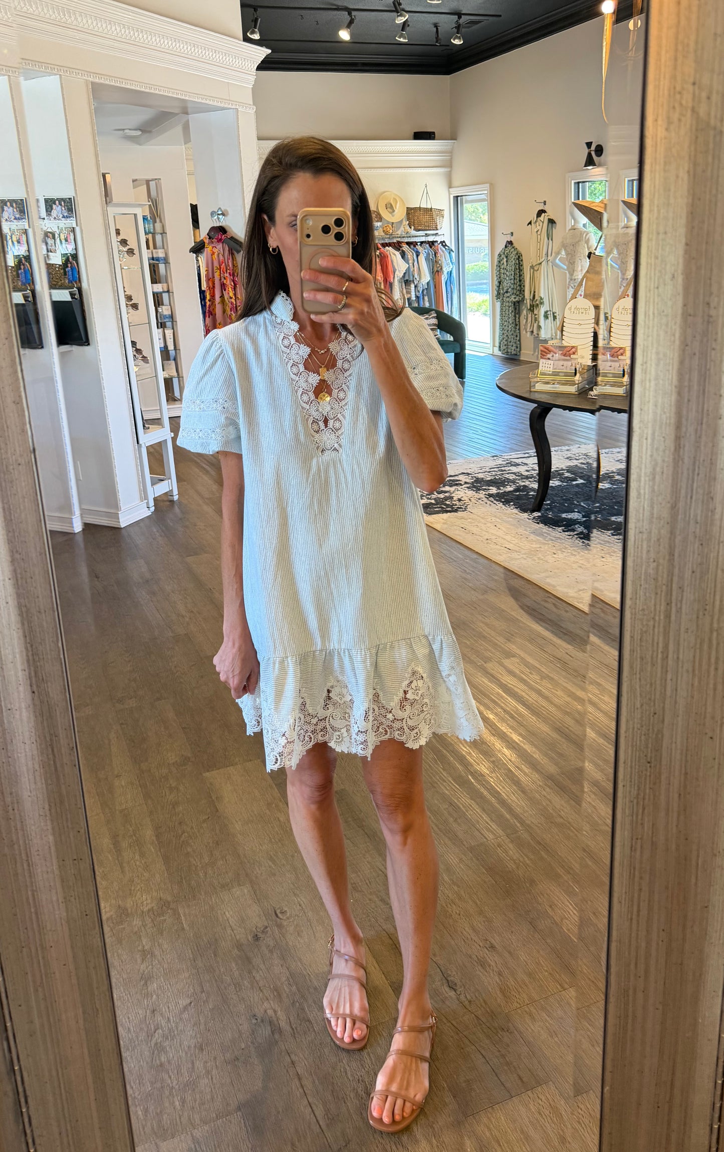 Chessy Dress in shirting stripe by Elizabeth James
