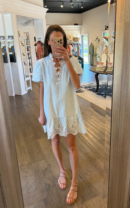 Chessy Dress in shirting stripe by Elizabeth James