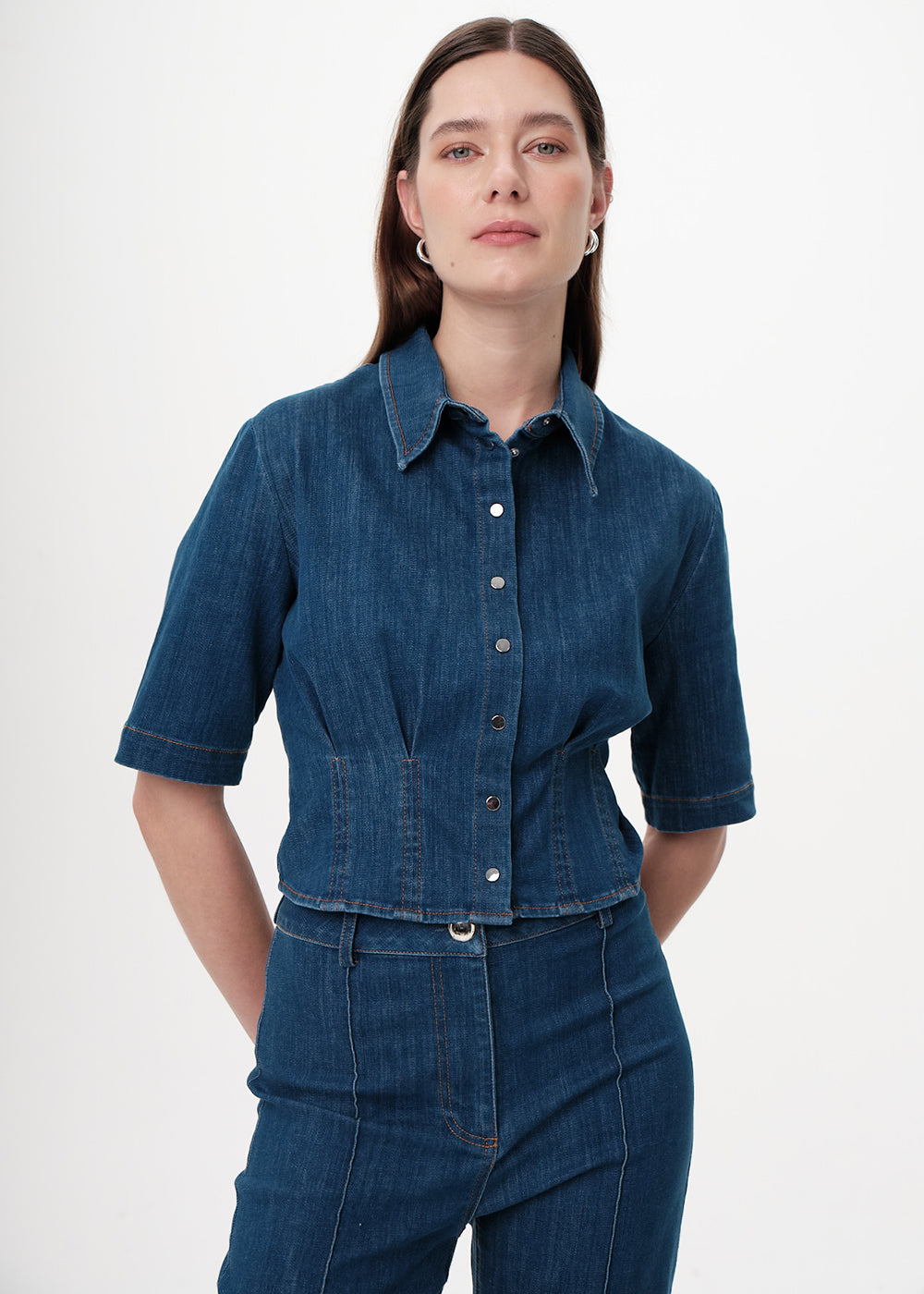 Gaiaelle Shirt in indigo by Exquise
