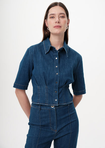 Gaiaelle Shirt in indigo by Exquise