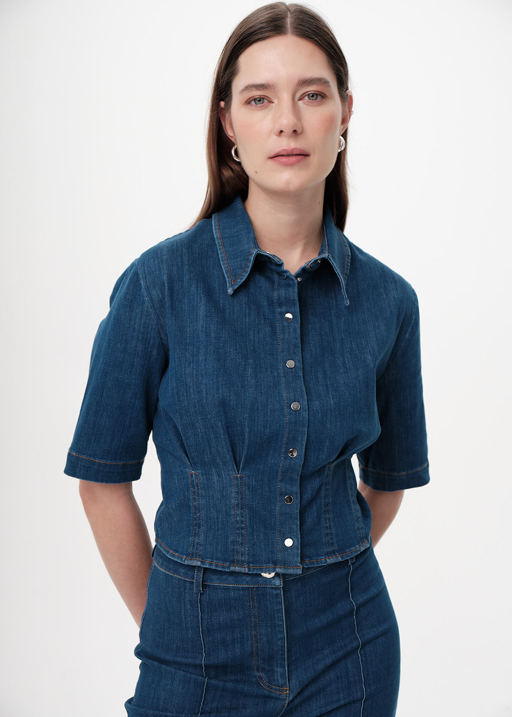 Gaiaelle Shirt in indigo by Exquise