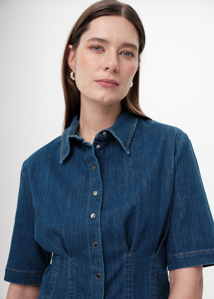 Gaiaelle Shirt in indigo by Exquise