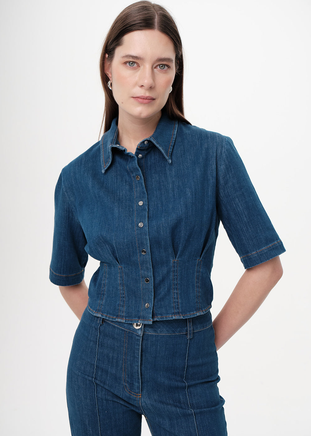 Gaiaelle Shirt in indigo by Exquise