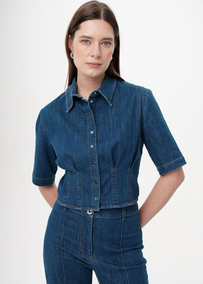 Gaiaelle Shirt in indigo by Exquise