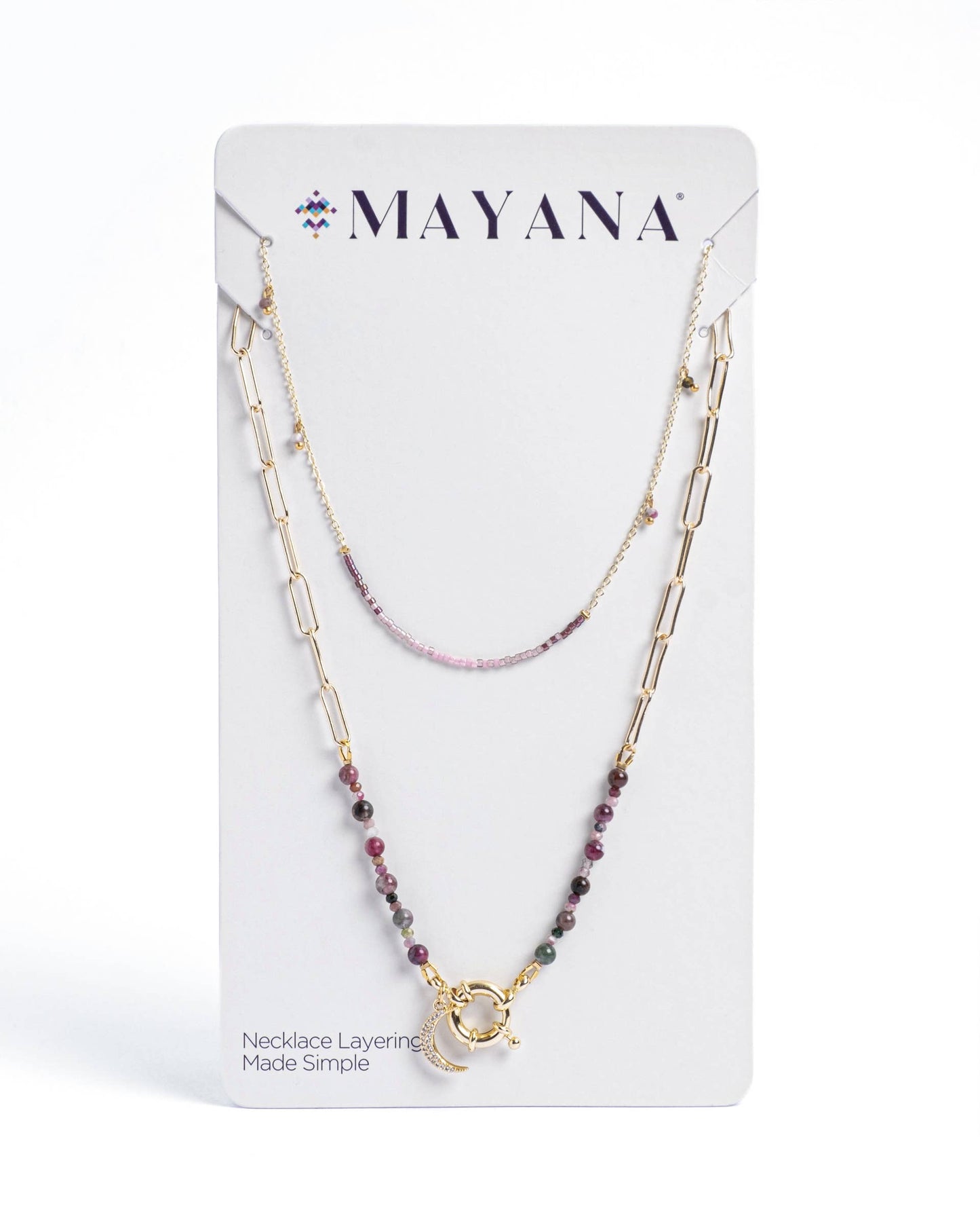 Beaded Charm and Chain Layering Necklace Set/2 (Ocean)