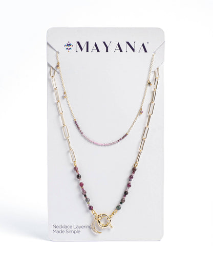 Beaded Charm and Chain Layering Necklace Set/2 (Ocean)