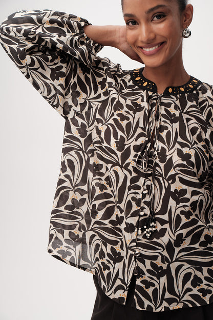 Bernadina Printed Shirt in multi by Exquise