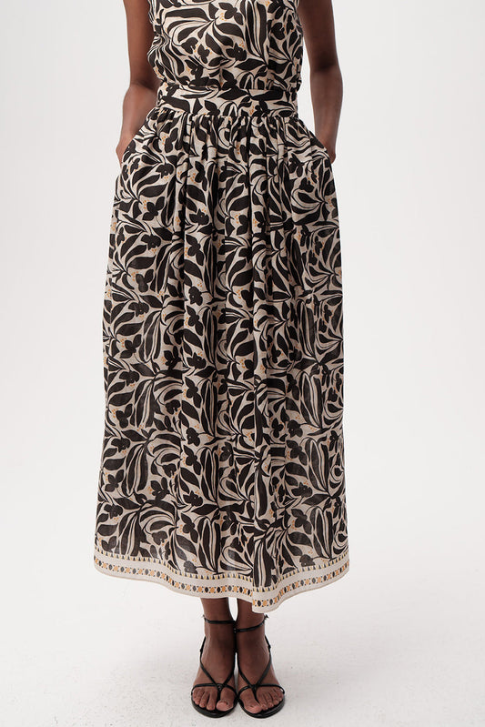Chantal Printed Skirt in multi by Exquise