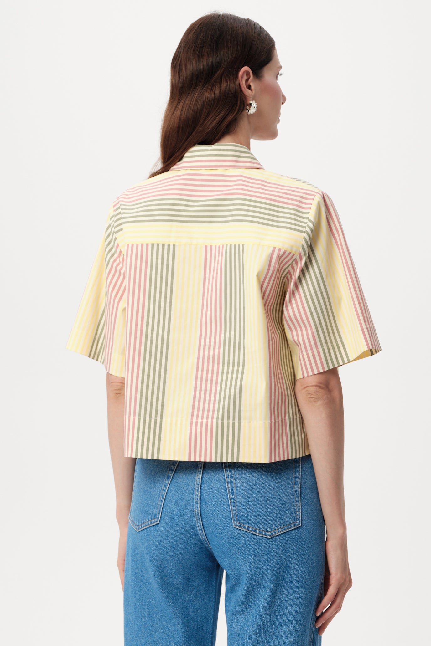 Ambra Stripe Shirt in multi color by Exquise