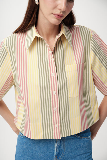 Ambra Stripe Shirt in multi color by Exquise