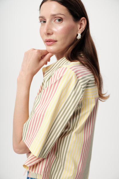 Ambra Stripe Shirt in multi color by Exquise