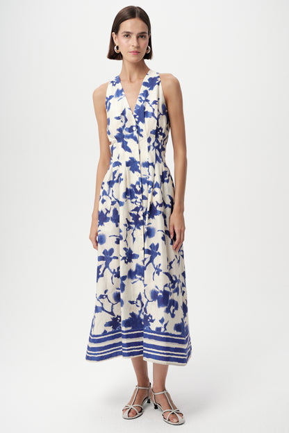 Zeta Dress in royal blue/bone by Exquise