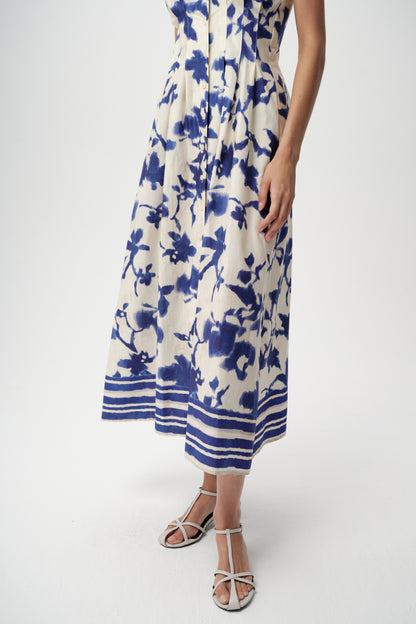 Zeta Dress in royal blue/bone by Exquise