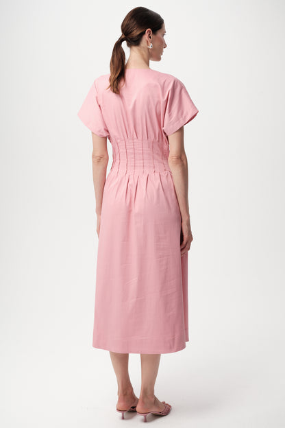 Amaud Solid Dress in pink by Exquise