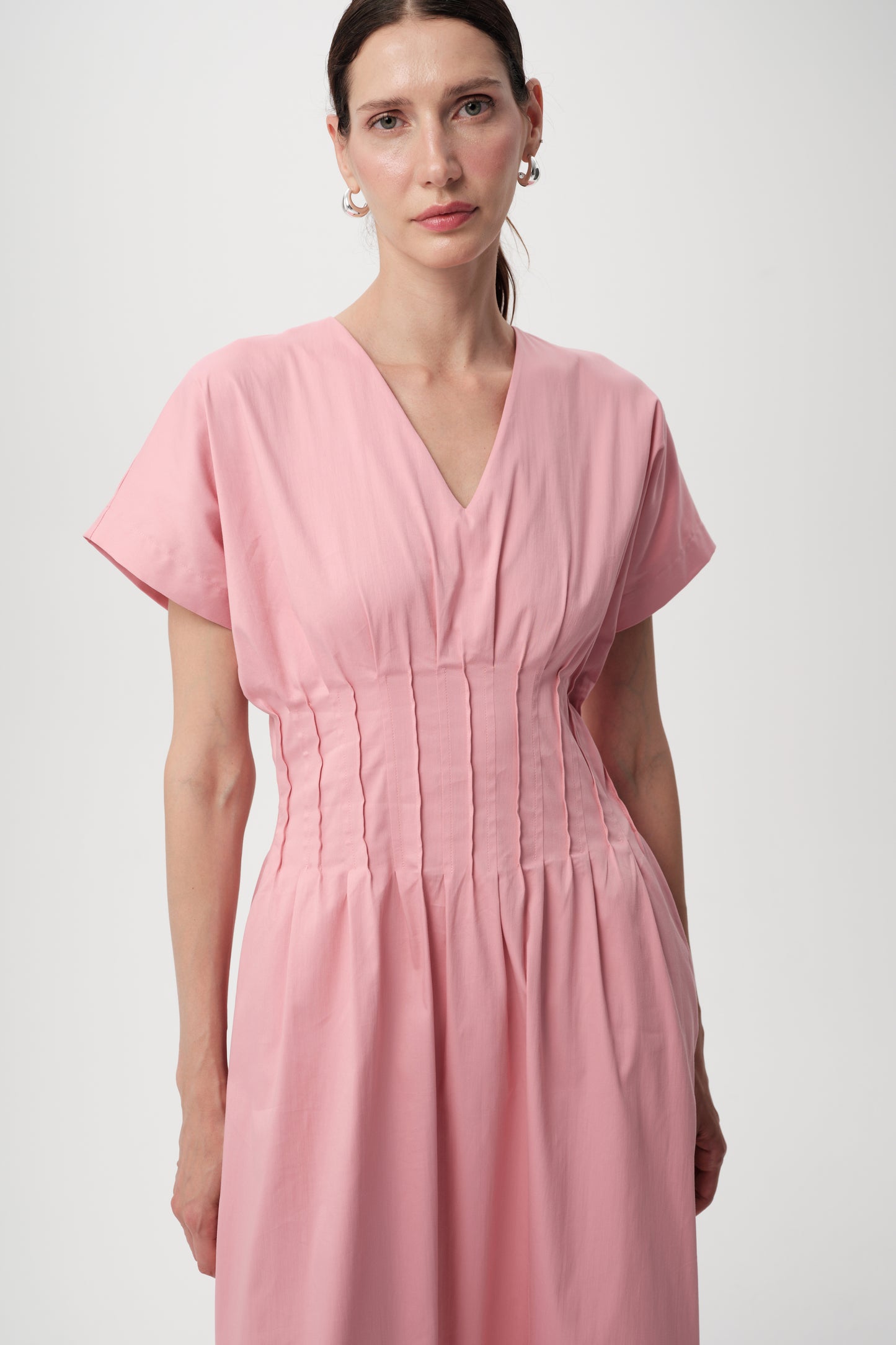 Amaud Solid Dress in pink by Exquise