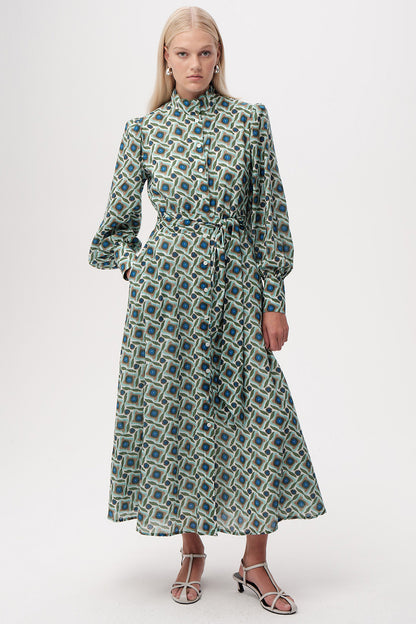 Chamonix Dress in green/blue by Exquise