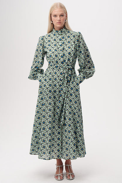 Chamonix Dress in green/blue by Exquise