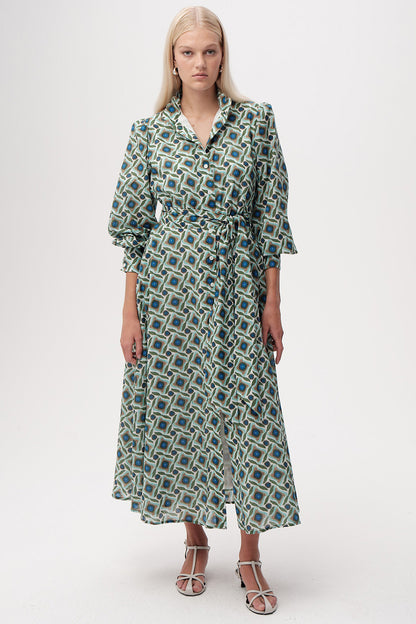 Chamonix Dress in green/blue by Exquise