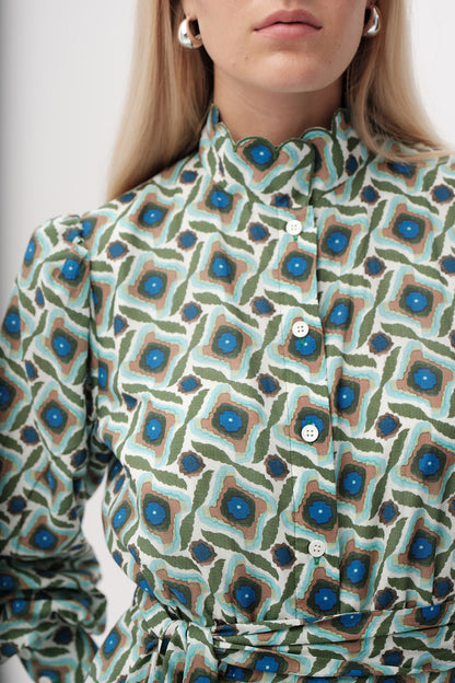 Chamonix Dress in green/blue by Exquise