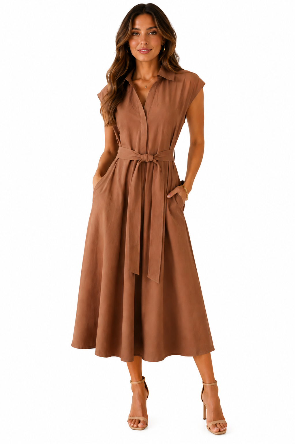 Imola Dress in mocha by Deluc
