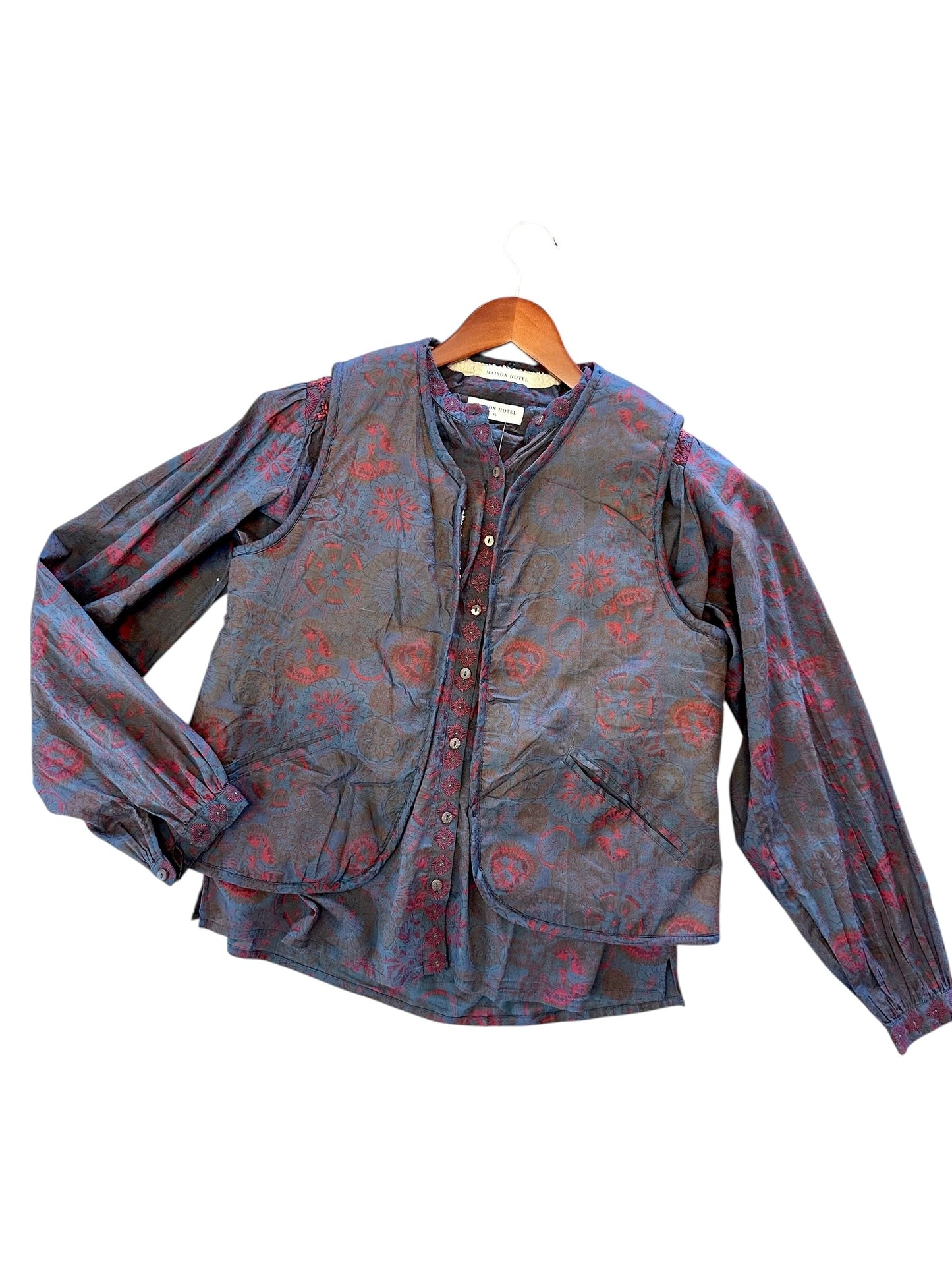 Charlotte Blouse in medusa deep blue by Maison Hotel