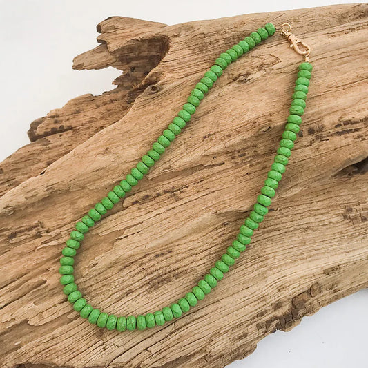 Rondelle 18" Necklace in green by Virtue