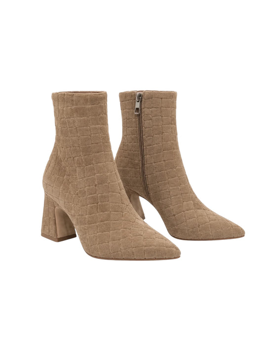 Etoile Leather Croco Suede Bootie in almond by Bruno Menegatti