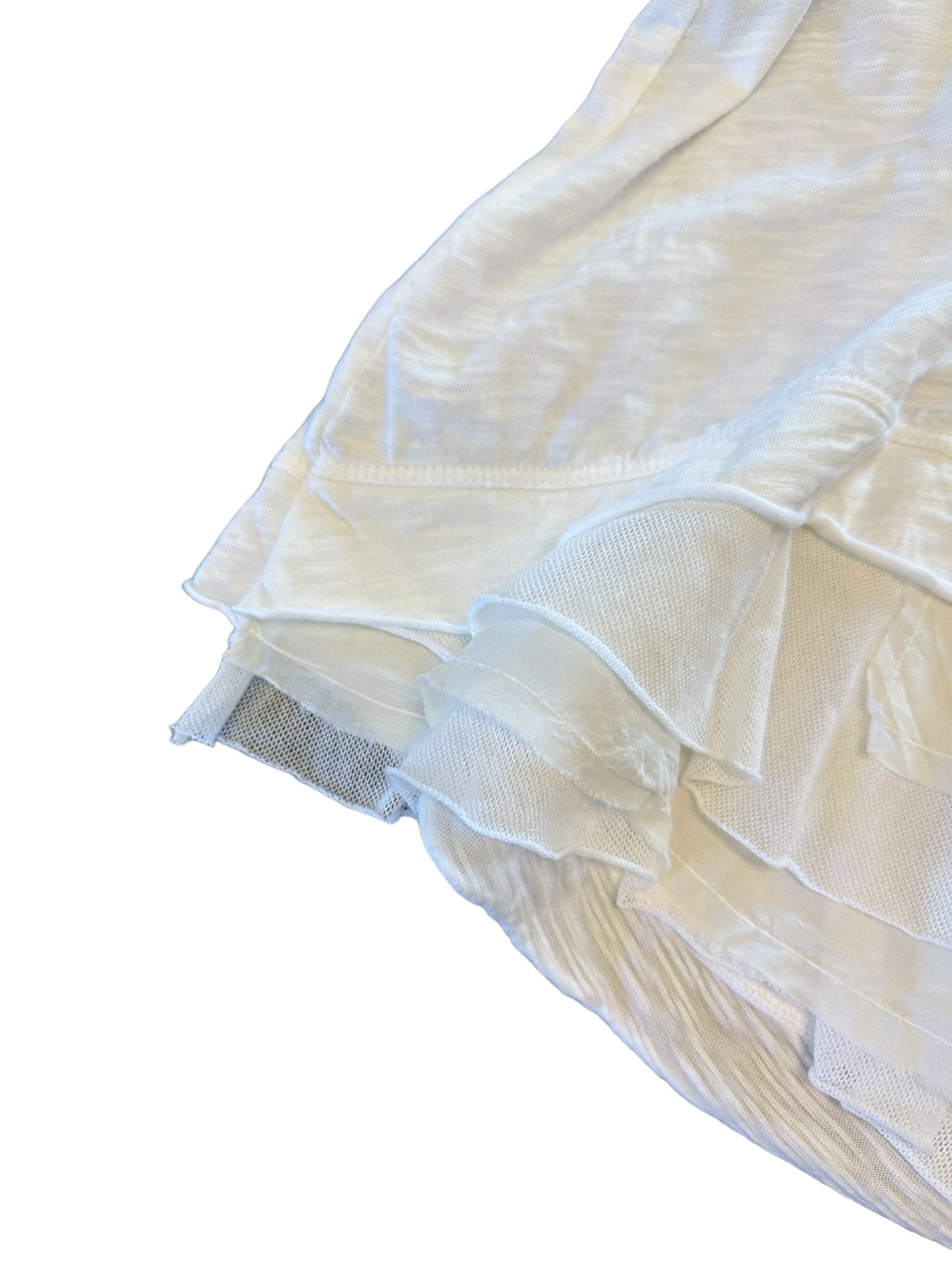 Boxy Short Sleeve Crew Mix Fabric Hem in white by Wilt