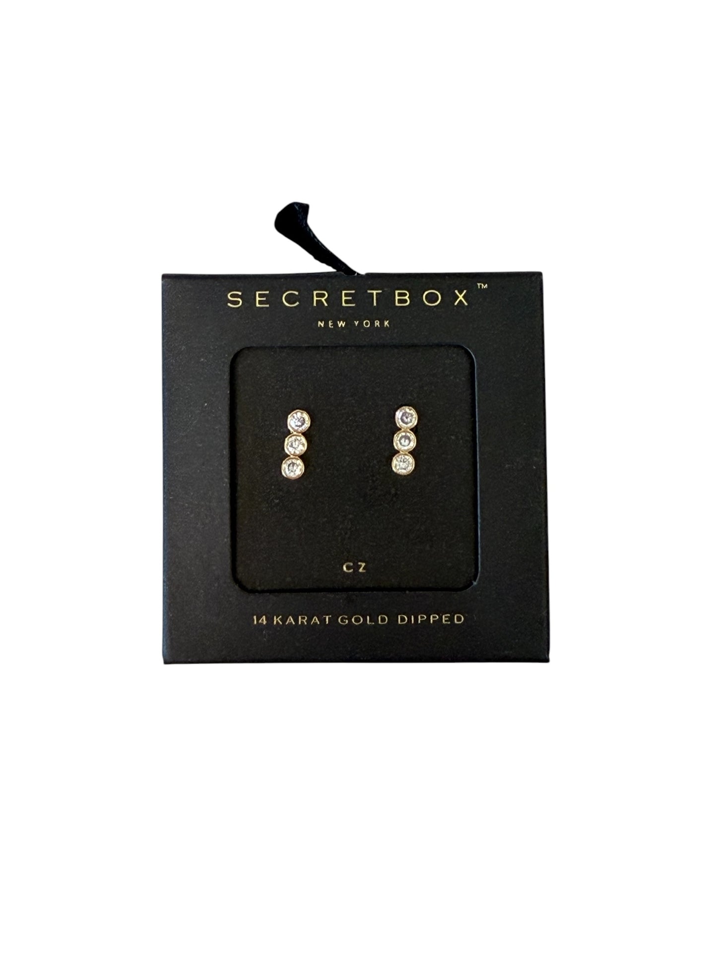 CZ Bar Stud Earrings in gold