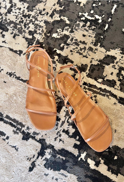 Elysha Strappy Sandal in medium natural by Marc Fisher