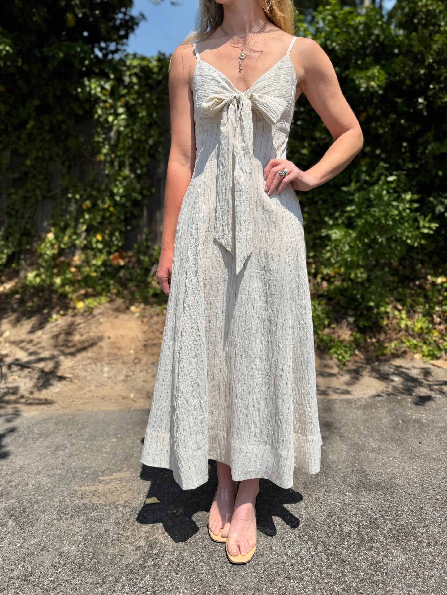Luna Dress in heather linen by Steve Madden