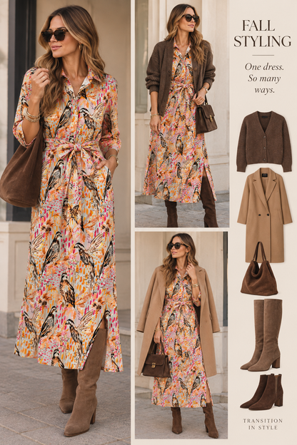 Grace Printed Maxi Dress in wildwood wing by Holly Shae