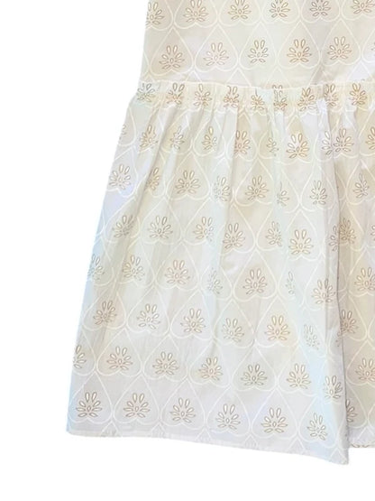 Christina Sleeveless Maxi Dress in white hearts by Fitzroy & Willa